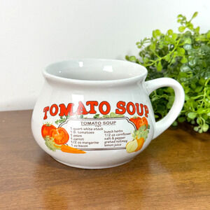 Vintage Tomato Soup Recipe Mug Bowl White Dat'l Do-it